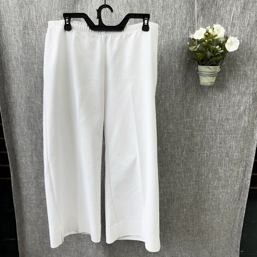 NWT Karen Kane Women's plus 16W White High Rise Dress Pants Cropped Ankle $128